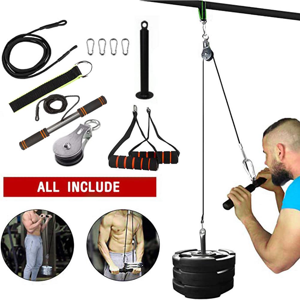 Home Gym Diy Pulley System - フィットネスパリーケーブルシステム、DIY、ヘビーデューティー、前腕、手首、腕、上腕二頭筋の筋力トレーナー、上腕三頭筋トレーニング、ホームジムアクセサリー
