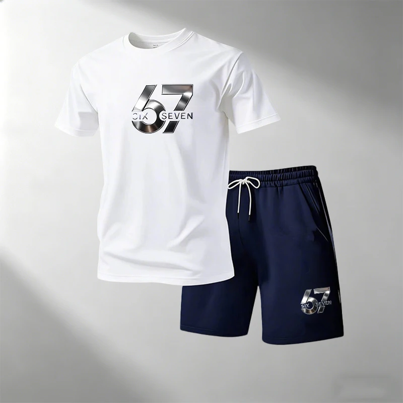 Home Gym Usa - オファー：メンズ2ピーススポーツセット ラウンドネックTシャツ+スポーツショーツ 通気性速乾 カジュアル ジム 自宅