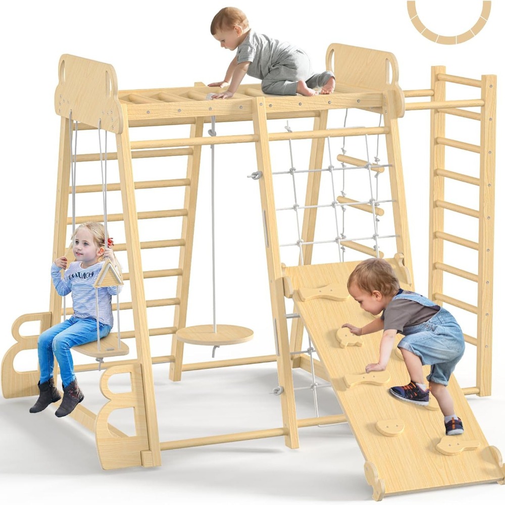 室内遊具9in1 キッズクライミング遊具 木製クライマー プ - Home Gym For Kids のレビューと価格