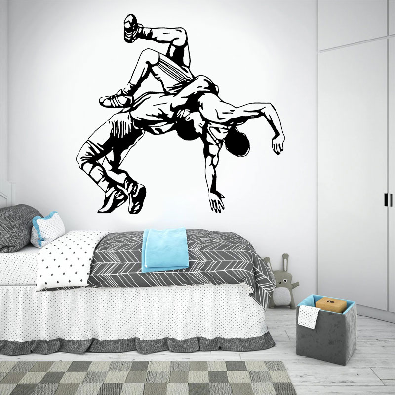レスリングスロー壁デカールビニールレスラースポーツジム格闘技 - Home Gym Aesthetic のレビューと価格