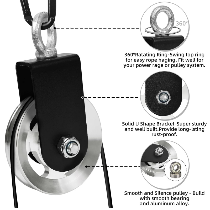 1個入りアルミ合金ケーブルプーリー、88mmプーリーホイール - Home Gym Diy Pulley System のレビューと価格