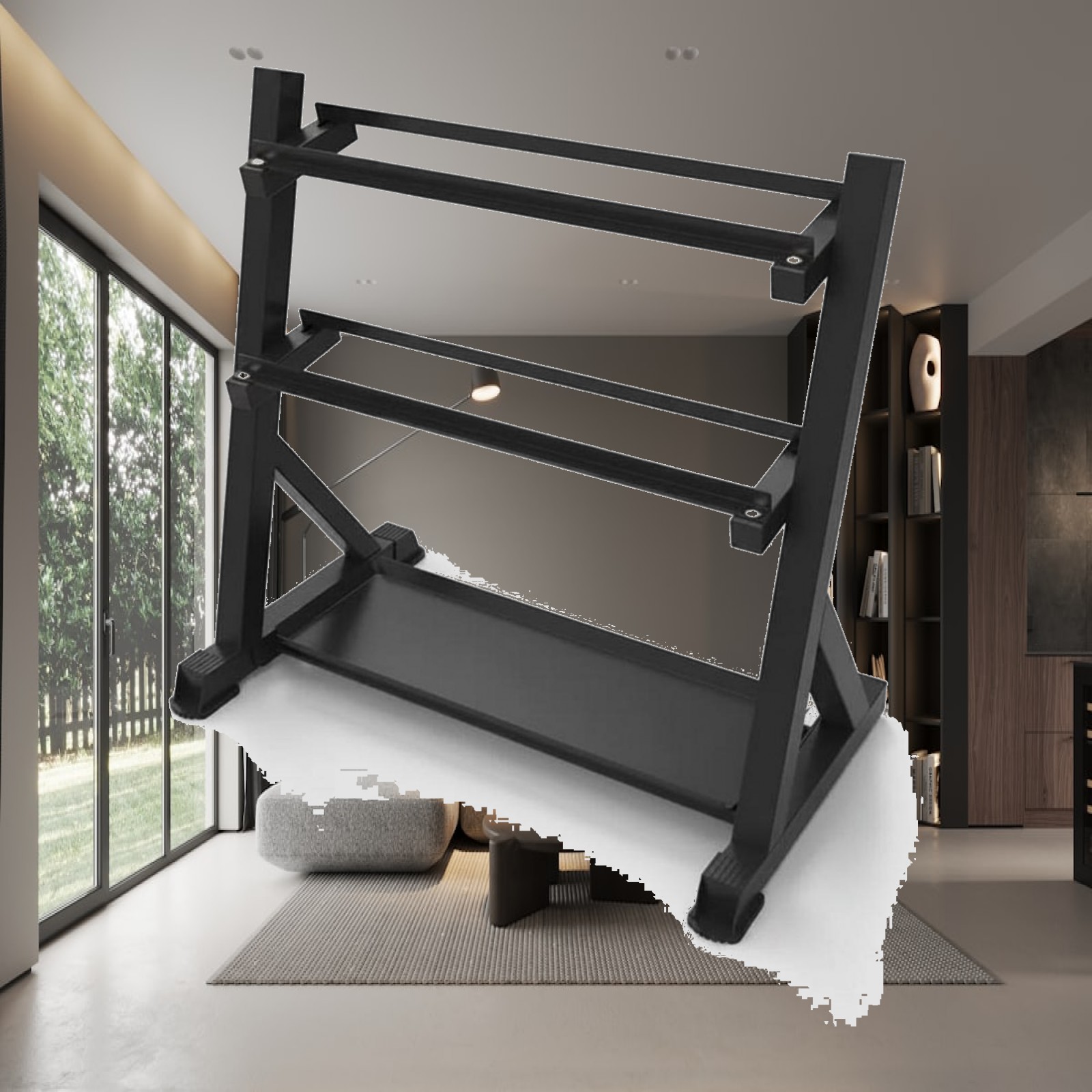 3段式ダンベルラック、省スペースの六角形ダンベルラック、ホー - Home Gym Usa のレビューと価格