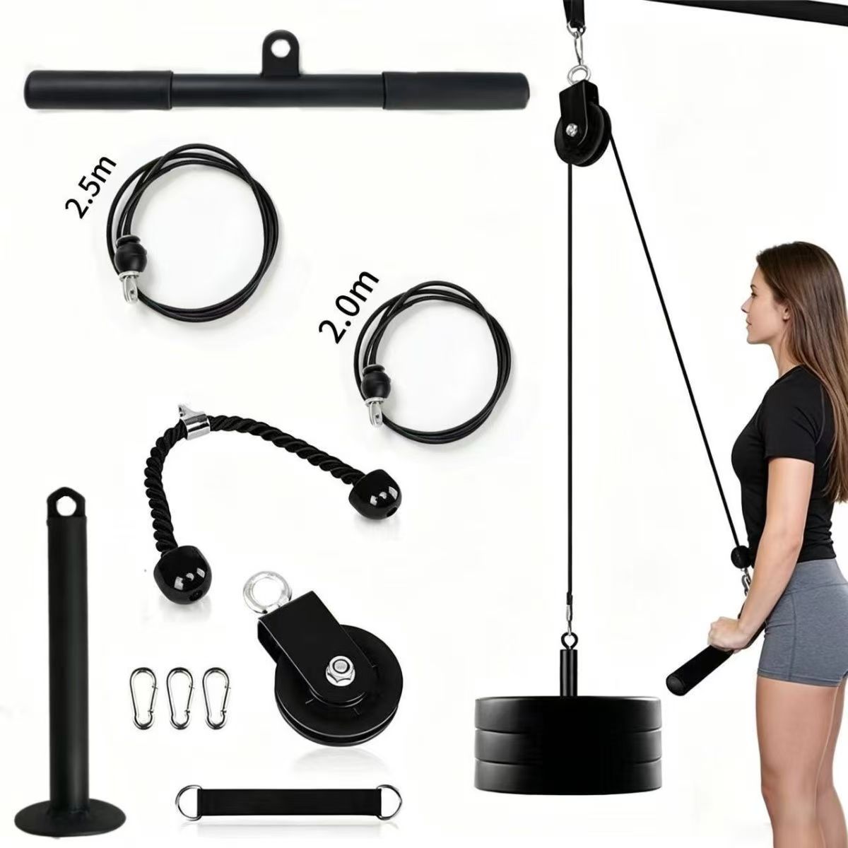 DIYホームジムコンプリートキット、静音ステンレススチールケ - Home Gym Diy Pulley System のレビューと価格
