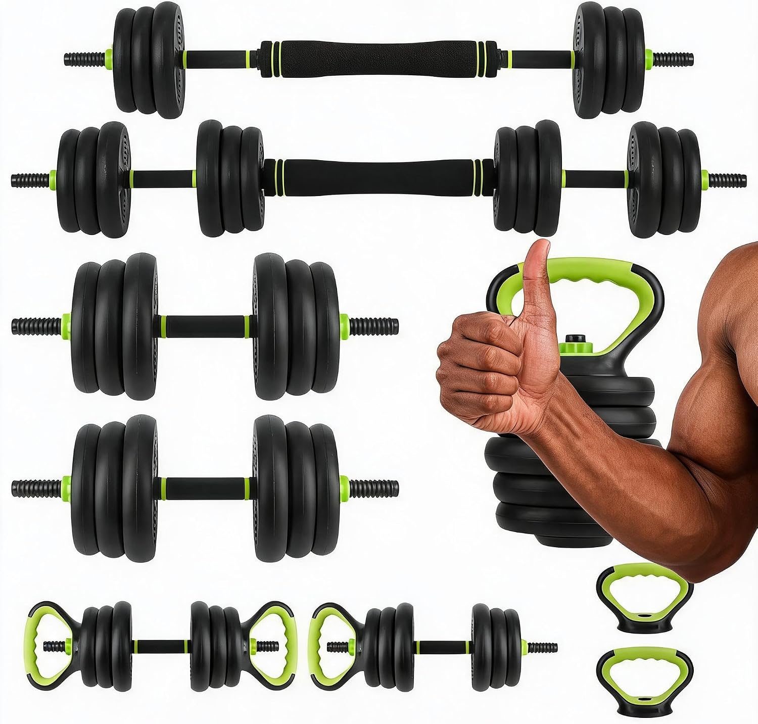4 in 1調整可能なダンベルセット、44ポンドのフリーウェ - Home Gym Options のレビューと価格
