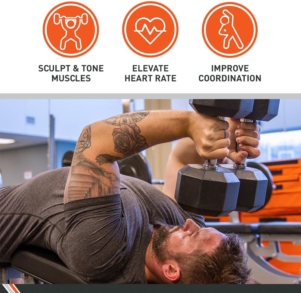 ラバーコーティング六角ダンベルを使ったホームジム筋力トレーニ - Home Gym Dumbbell Workout のレビューと価格