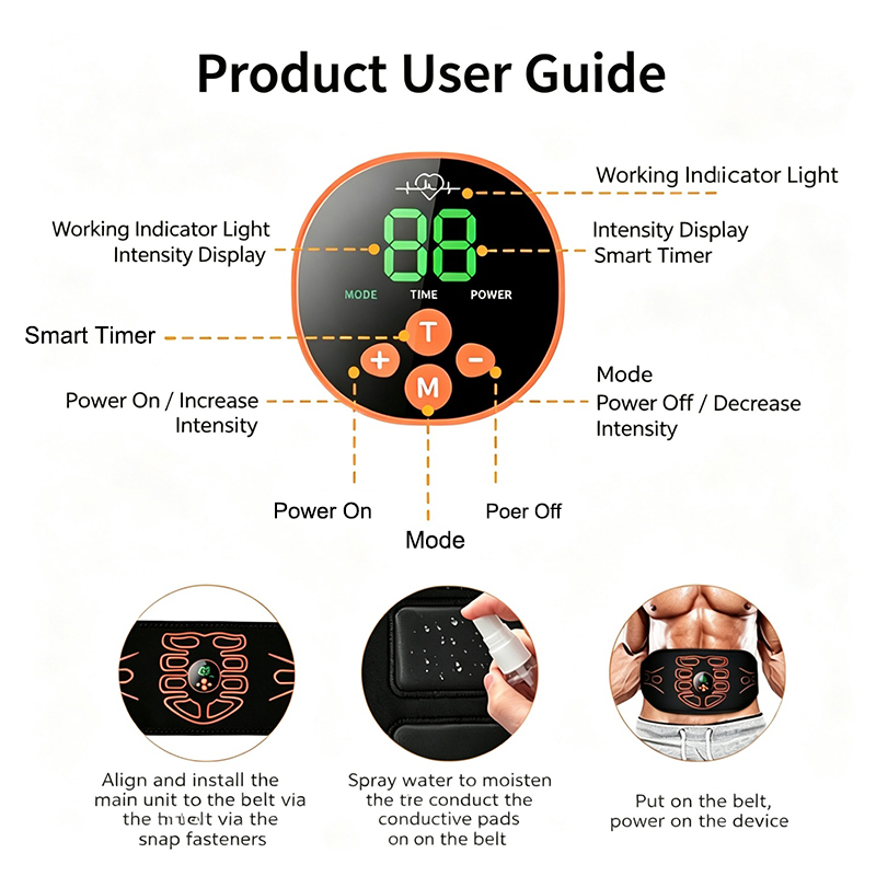 腹部調子を整えるベルトスマート腹筋トレーナー筋肉トーナーボデ - Home Gym Options のレビューと価格