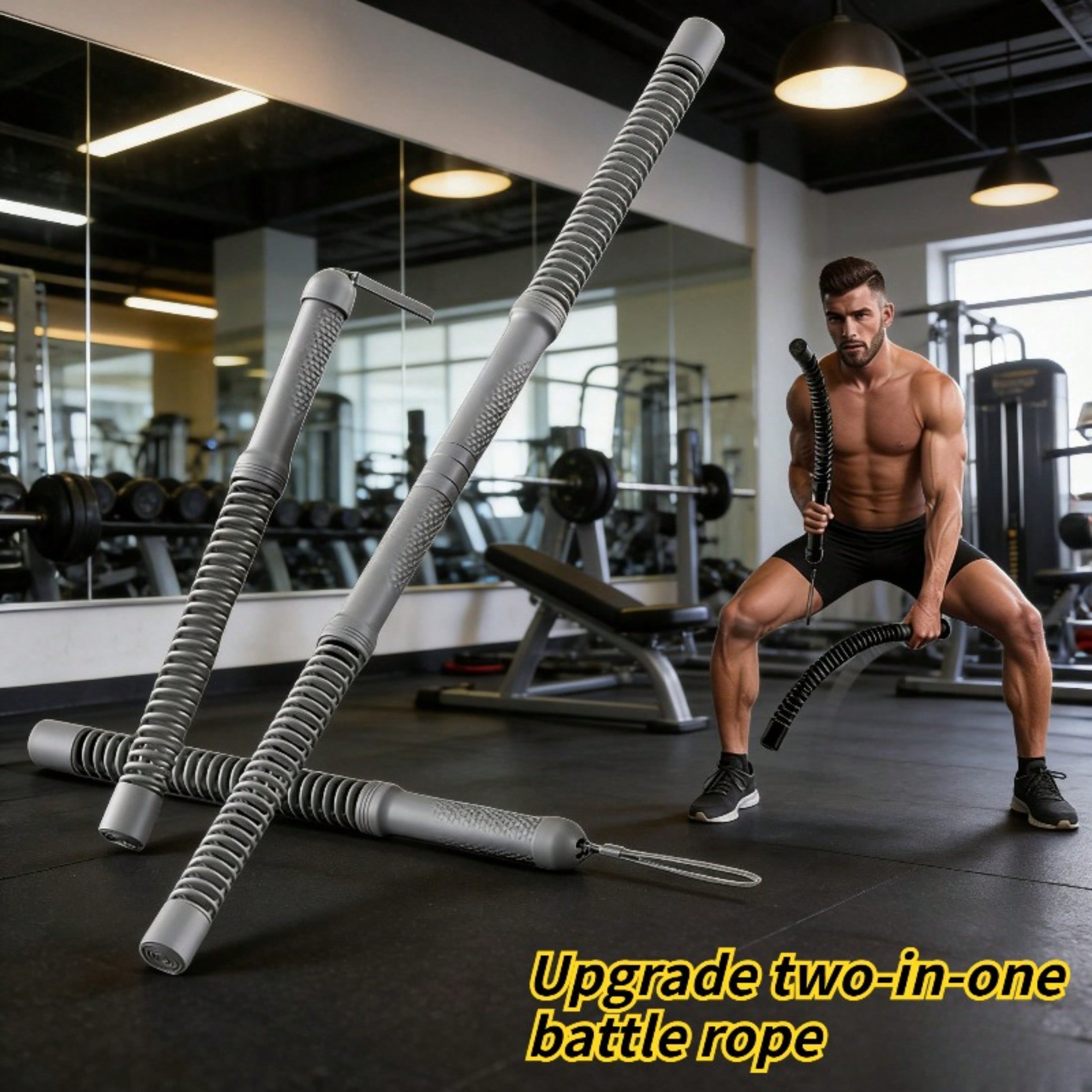 2-in-1アップグレード版コードレスバトルロープパワーツイ - Home Gym Resistance のレビューと価格