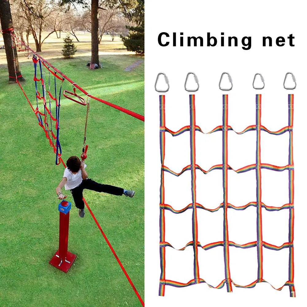 250 キロ屋外子供クライミングネットレインボーリボンネット - Home Gym For Kids のレビューと価格