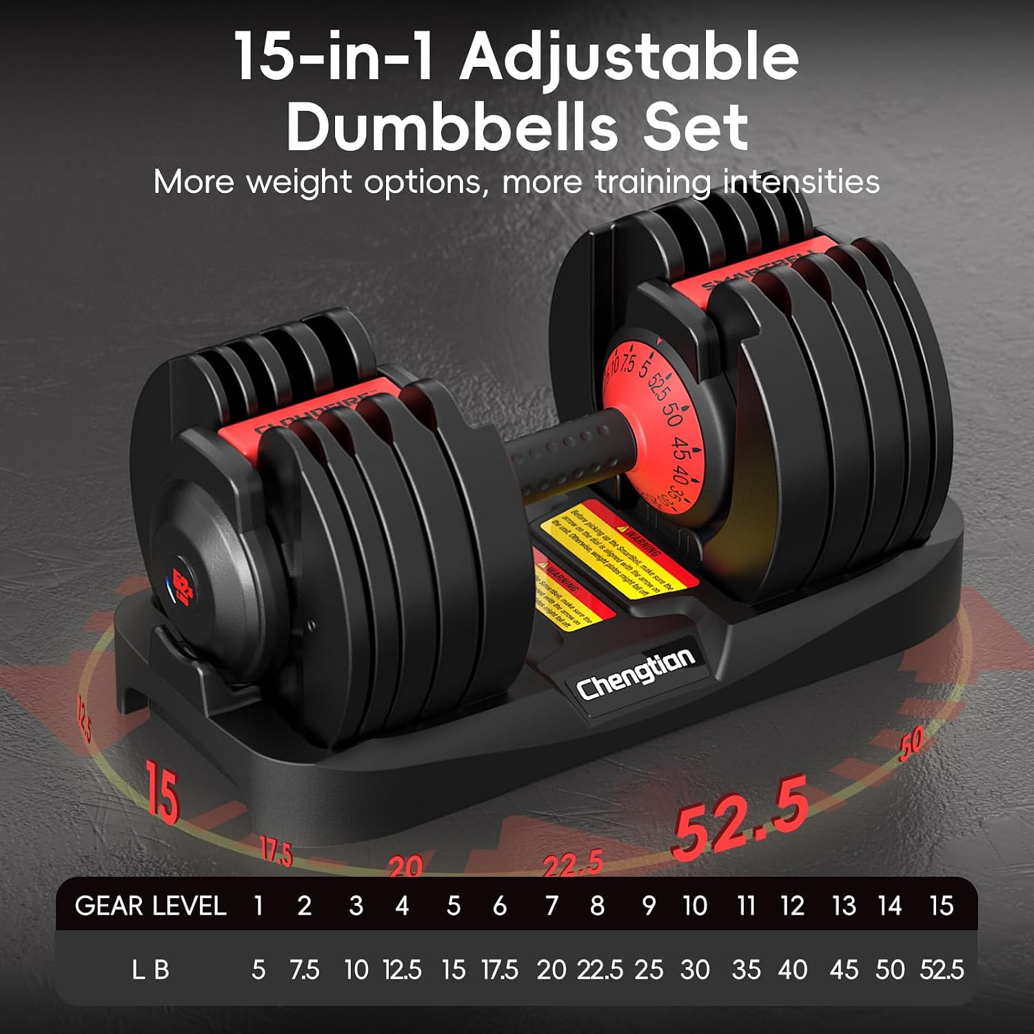 調整可能なダンベルセット 52.5/25ポンド 15/9ウェ - Home Gym Dumbbell Workout のレビューと価格