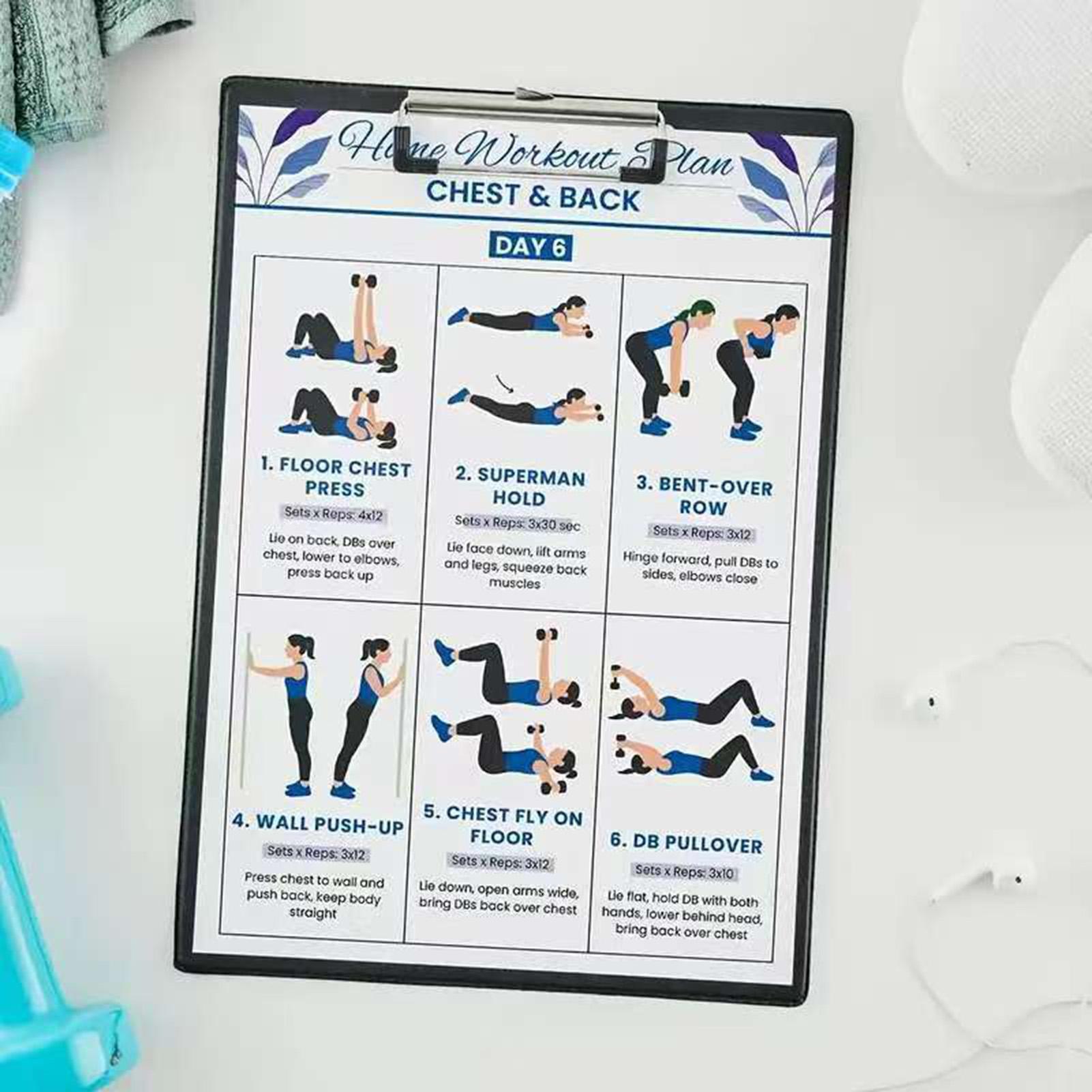 6個入り ヨガダンベル ストレッチ ワークアウトポスター ワ - Home Gym Dumbbell Workout のレビューと価格